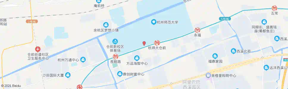 杭州杭师大仓前校区南_公交站地图_杭州公交_妙搜公交查询2025