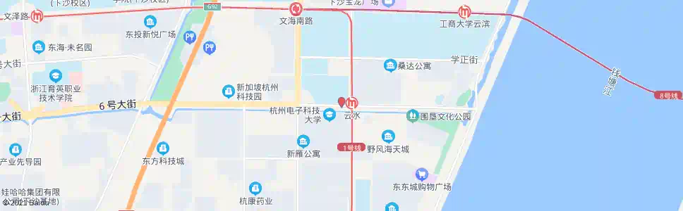 杭州六号大街二十五号路口_公交站地图_杭州公交_妙搜公交查询2025