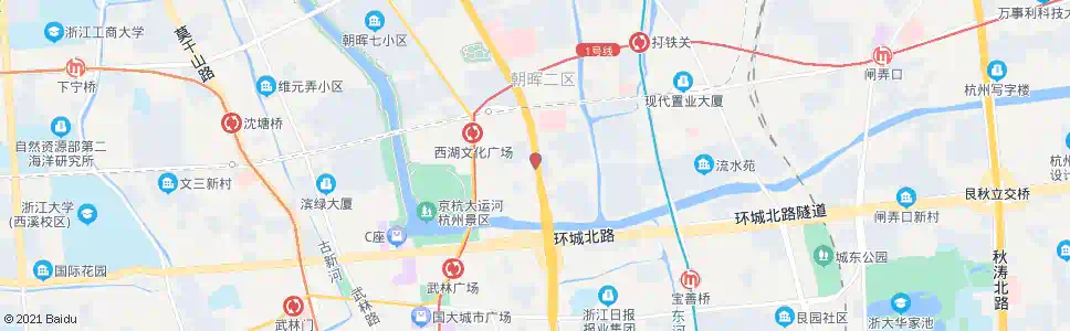 杭州中河立交北_公交站地图_杭州公交_妙搜公交查询2025