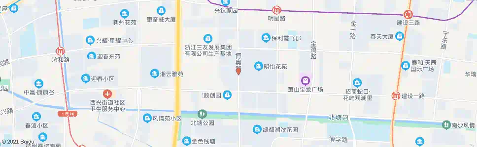 杭州博奥路建设二路口_公交站地图_杭州公交_妙搜公交查询2025