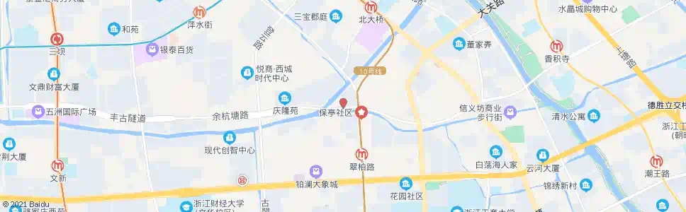 杭州余杭塘路学院路西口_公交站地图_杭州公交_妙搜公交查询2025