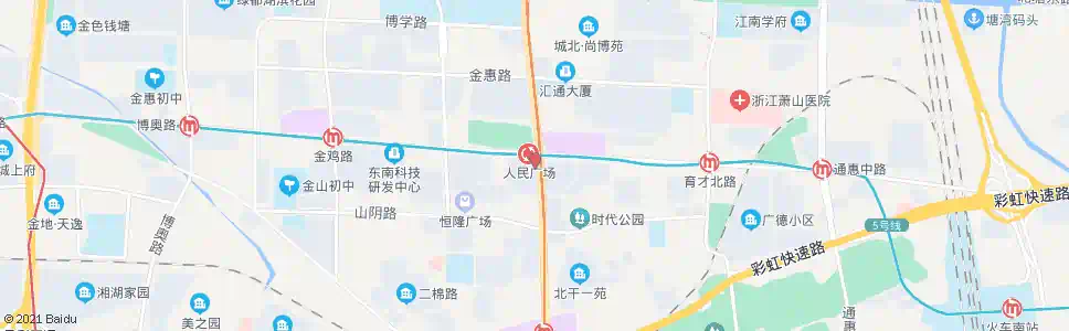 杭州人民广场南_公交站地图_杭州公交_妙搜公交查询2025