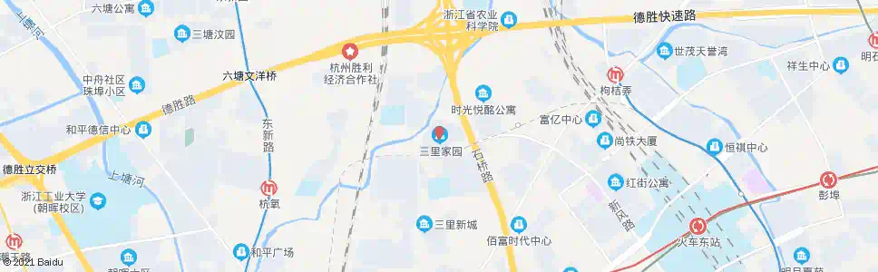 杭州三里家园三区_公交站地图_杭州公交_妙搜公交查询2025