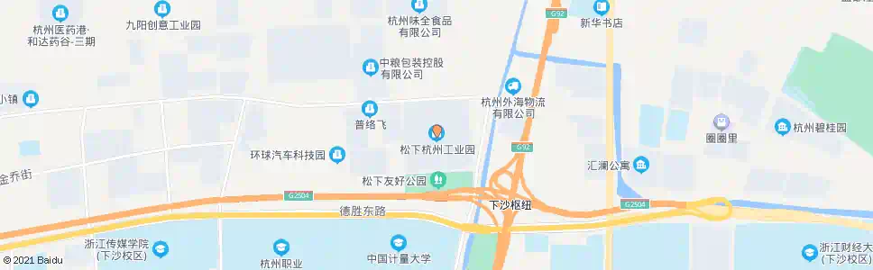 杭州松下工业园区_公交站地图_杭州公交_妙搜公交查询2025
