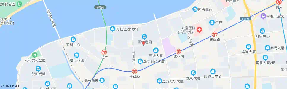 杭州滨盛路伟业路口_公交站地图_杭州公交_妙搜公交查询2025
