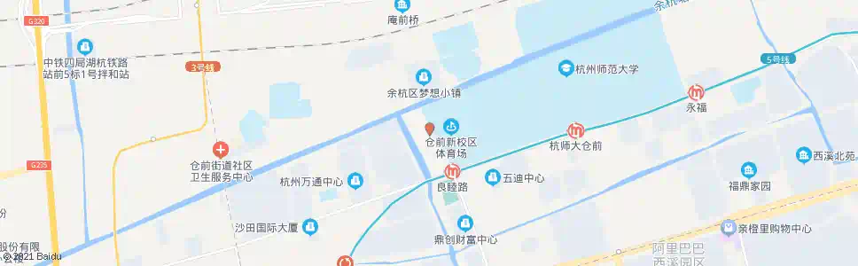 杭州杭师大仓前校区西_公交站地图_杭州公交_妙搜公交查询2025