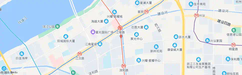 杭州江陵路月明路口_公交站地图_杭州公交_妙搜公交查询2025
