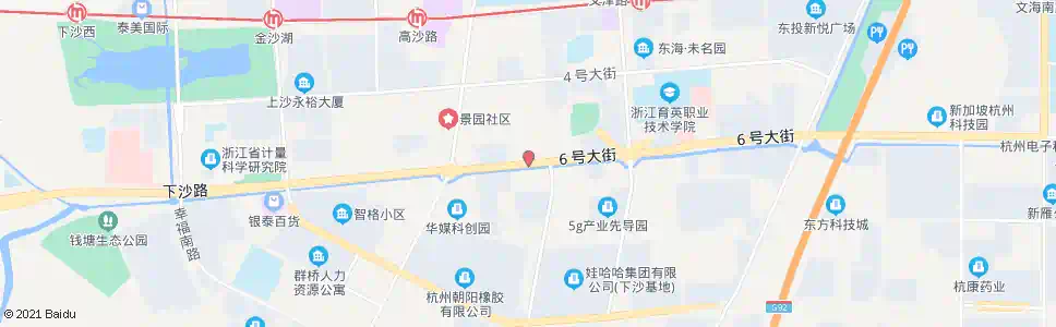 杭州六号大街三号路口_公交站地图_杭州公交_妙搜公交查询2025