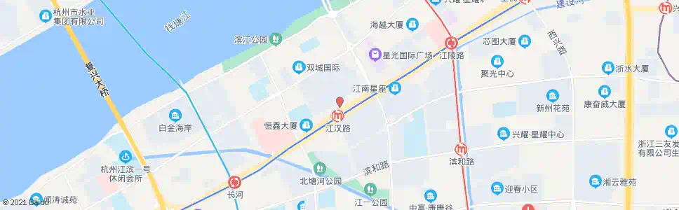 杭州滨海小区_公交站地图_杭州公交_妙搜公交查询2025