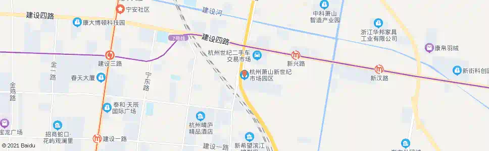 杭州新世纪市场园区_公交站地图_杭州公交_妙搜公交查询2025