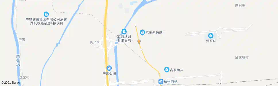杭州汤家村(余杭区仓前镇)_公交站地图_杭州公交_妙搜公交查询2025