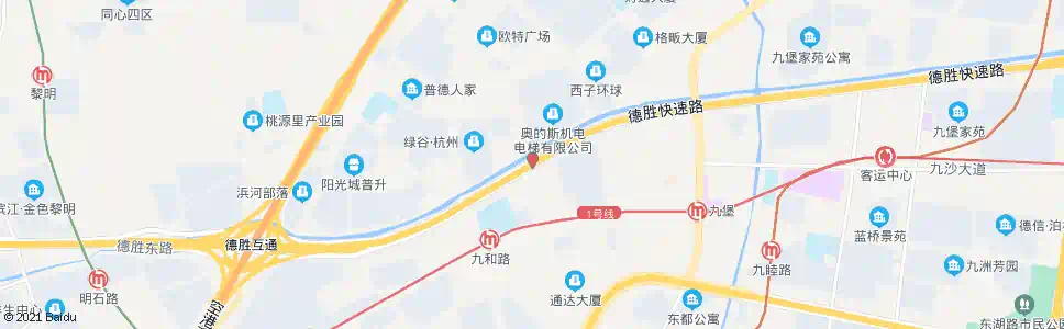 杭州九环路德胜东路北口_公交站地图_杭州公交_妙搜公交查询2025
