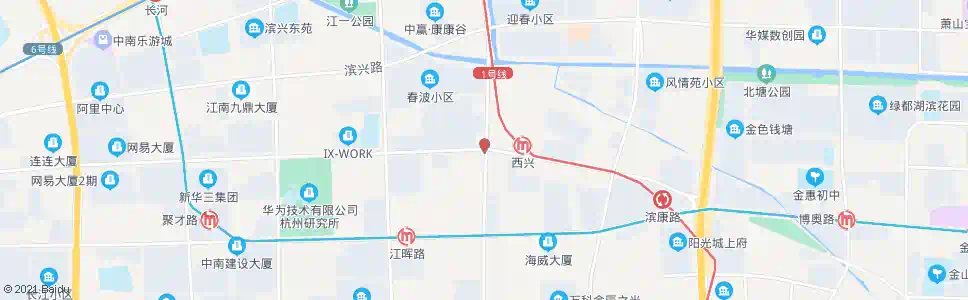 杭州江陵路滨安路口_公交站地图_杭州公交_妙搜公交查询2025