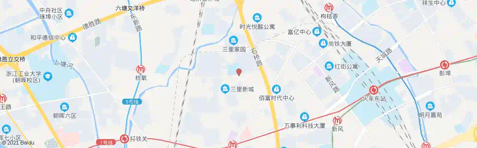 杭州三里亭苑一区_公交站地图_杭州公交_妙搜公交查询2025