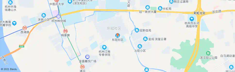 杭州东冠社区_公交站地图_杭州公交_妙搜公交查询2025