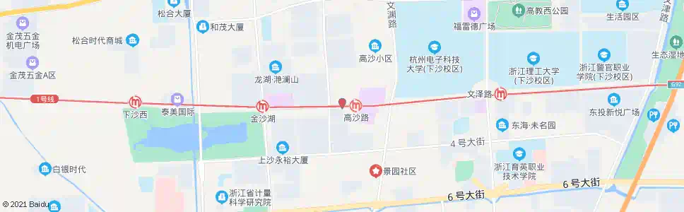 杭州金沙大道银沙路口_公交站地图_杭州公交_妙搜公交查询2025