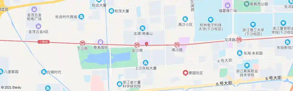 杭州金沙大道海达南路口_公交站地图_杭州公交_妙搜公交查询2025