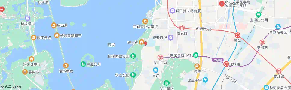 杭州钱王祠_公交站地图_杭州公交_妙搜公交查询2025