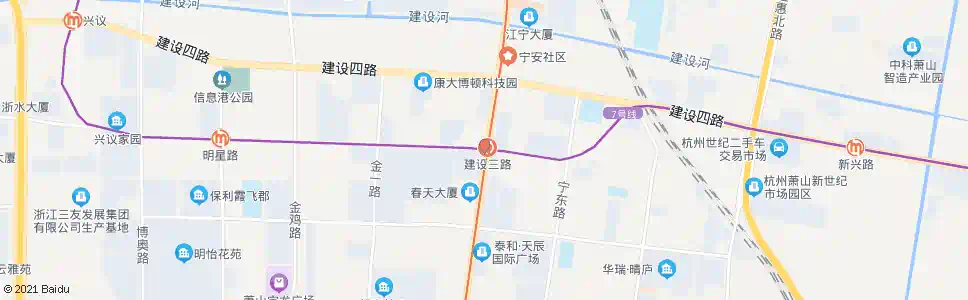 杭州建设三路市心路口_公交站地图_杭州公交_妙搜公交查询2025
