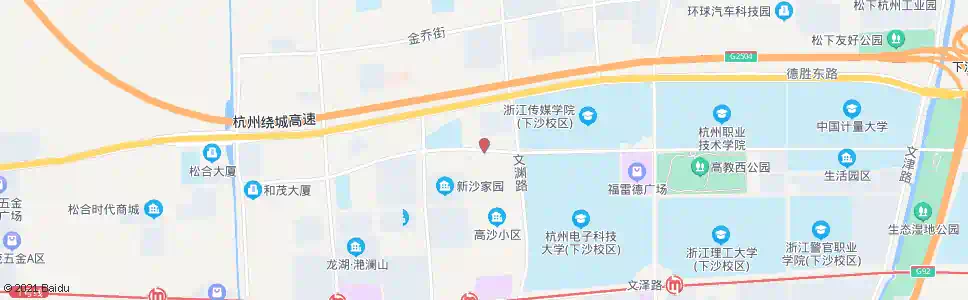 杭州学源街高沙路口_公交站地图_杭州公交_妙搜公交查询2025