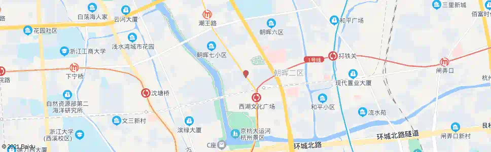 杭州朝晖一区_公交站地图_杭州公交_妙搜公交查询2025