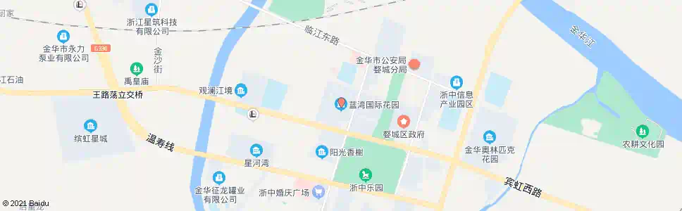 金华蓝湾国际_公交站地图_金华公交_妙搜公交查询2025