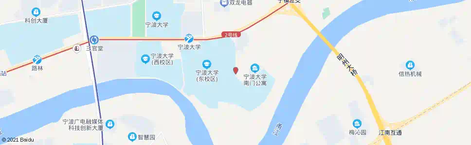 宁波宁大南校门_公交站地图_宁波公交_妙搜公交查询2025