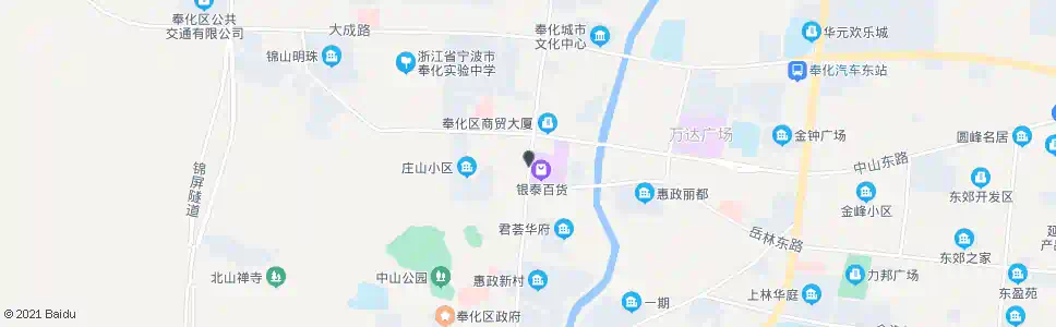宁波奉化银泰商城_公交站地图_宁波公交_妙搜公交查询2025