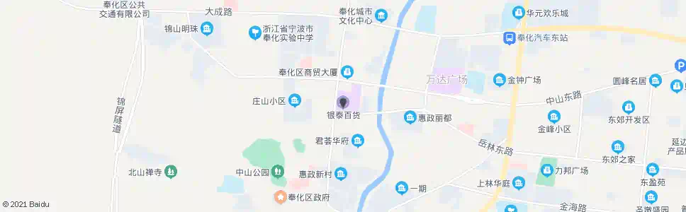 宁波银泰商城(奉化南山路)_公交站地图_宁波公交_妙搜公交查询2025