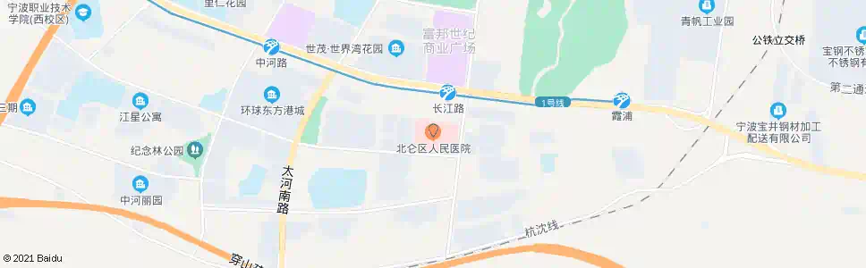 宁波北仑人民医院东_公交站地图_宁波公交_妙搜公交查询2025