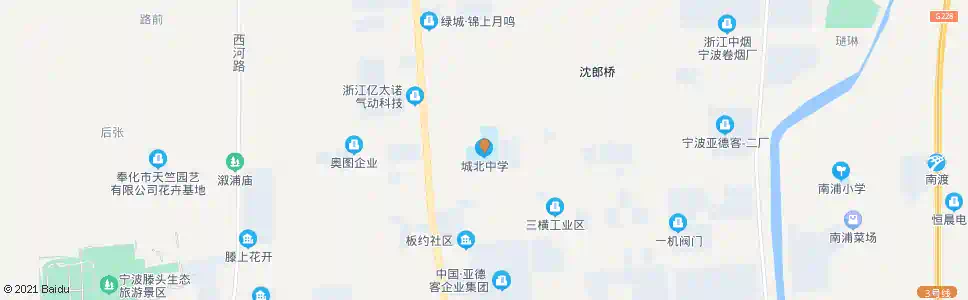 宁波城北中学(奉化)_公交站地图_宁波公交_妙搜公交查询2025