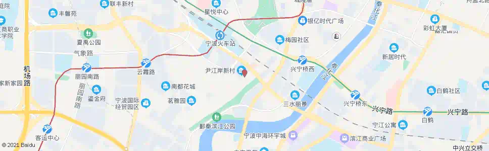 宁波尹江岸新村_公交站地图_宁波公交_妙搜公交查询2025