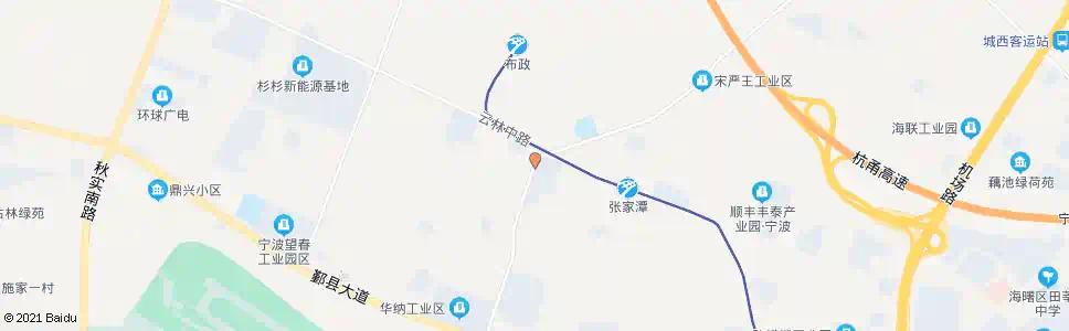宁波张家潭_公交站地图_宁波公交_妙搜公交查询2025