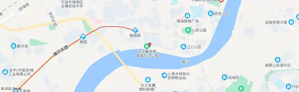 宁波沿江公园_公交站地图_宁波公交_妙搜公交查询2025