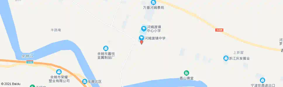 宁波河姆渡镇中_公交站地图_宁波公交_妙搜公交查询2025
