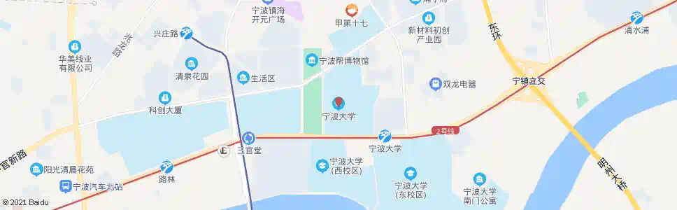 宁波宁波大学北校区_公交站地图_宁波公交_妙搜公交查询2025