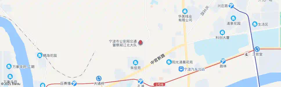 宁波江北交警大队_公交站地图_宁波公交_妙搜公交查询2025