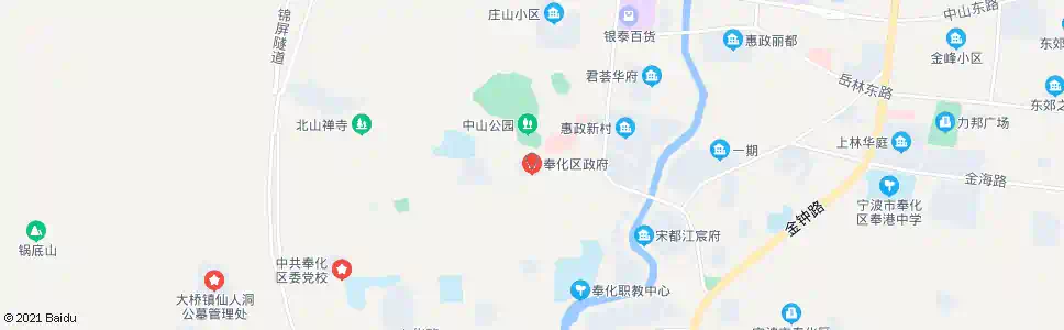 宁波奉化市政府(锦屏南路)_公交站地图_宁波公交_妙搜公交查询2025