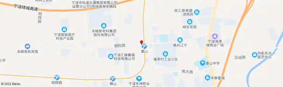宁波朝阳防水布厂(姜山环镇路)_公交站地图_宁波公交_妙搜公交查询2025