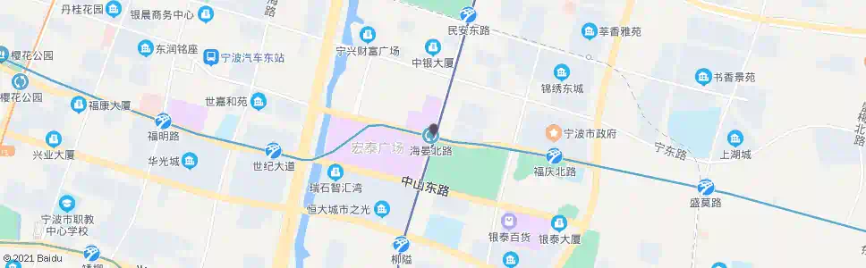 宁波宁穿路海晏北路口_公交站地图_宁波公交_妙搜公交查询2025