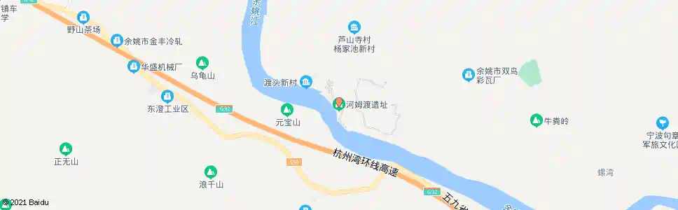 宁波河姆渡遗址(遗址渡口)_公交站地图_宁波公交_妙搜公交查询2025