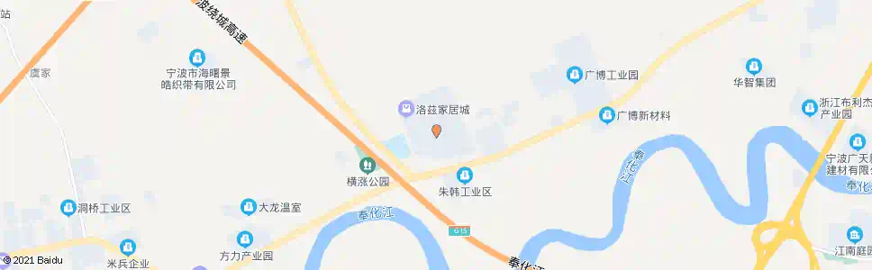 宁波洛兹工业园区(朱韩村)_公交站地图_宁波公交_妙搜公交查询2025