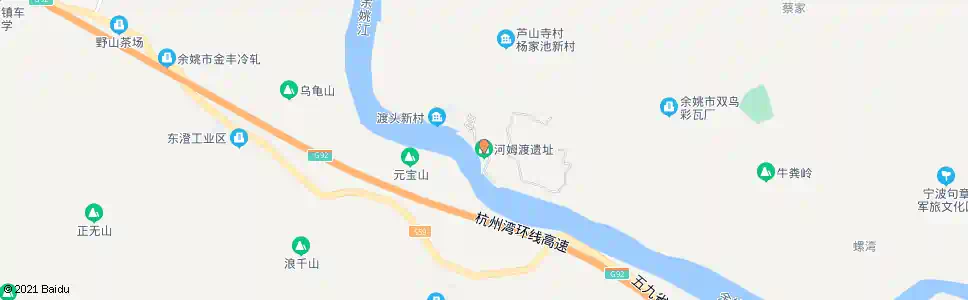 宁波河姆渡遗址_公交站地图_宁波公交_妙搜公交查询2025