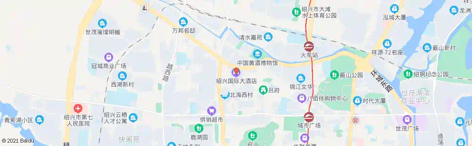 绍兴国际大酒店西_公交站地图_绍兴公交_妙搜公交查询2025