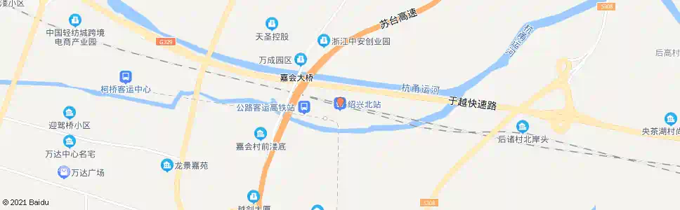 绍兴柯北(中国厨卫城)_公交站地图_绍兴公交_妙搜公交查询2025