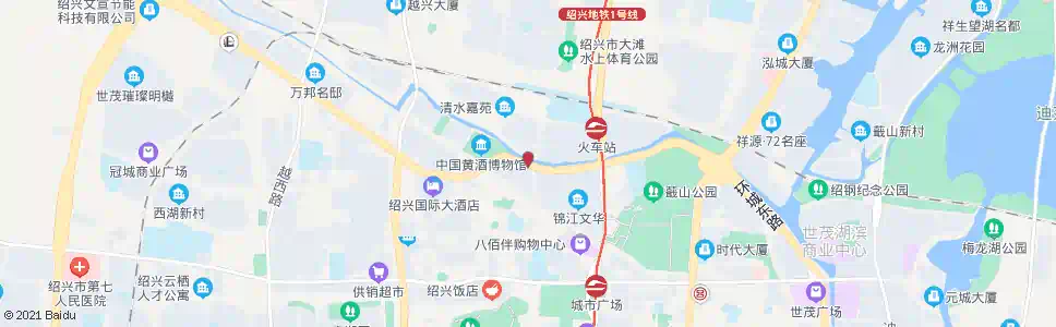 绍兴小城北桥(黄酒博物馆)_公交站地图_绍兴公交_妙搜公交查询2025