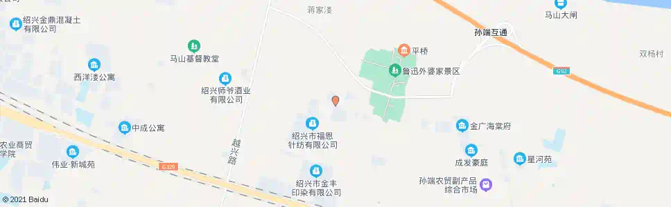 绍兴孙端工业区_公交站地图_绍兴公交_妙搜公交查询2025