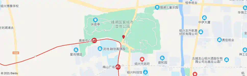 绍兴镜湖湿地公园_公交站地图_绍兴公交_妙搜公交查询2025