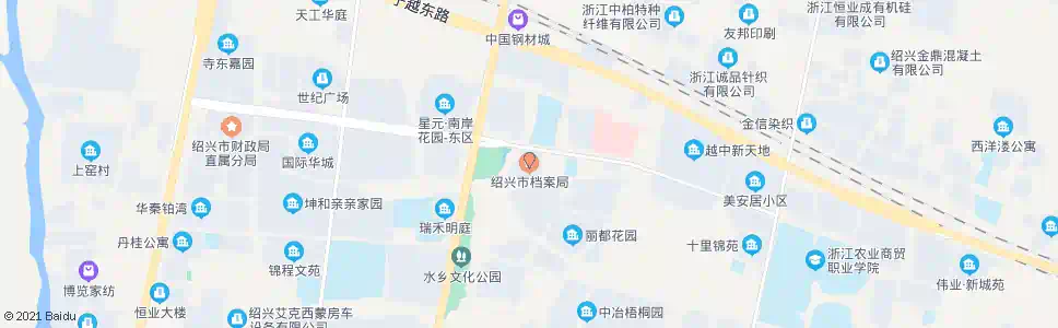 绍兴市档案局(世纪街口)_公交站地图_绍兴公交_妙搜公交查询2025